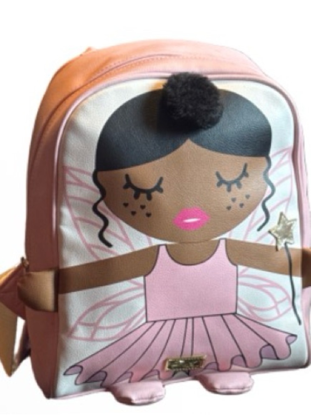 Betsey Johnson Pink Ballerina Fairy Backpack with Black Pom